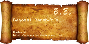 Bagossi Barabás névjegykártya